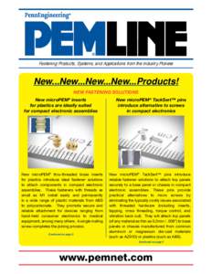 Fastening Products, Systems, and Applications from the Industry Pioneer  New...New...New...New...Products!