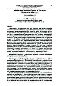 Application of Biological Control to Vegetation Management in Forestry