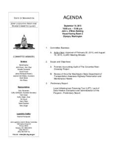 AGENDA  STATE OF WASHINGTON JOINT LEGISLATIVE AUDIT AND REVIEW COMMITTEE (JLARC)