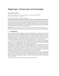 Megamaps: Construction and Examples Alexander Zvonkin LaBRI, Universit´e Bordeaux I, 351 cours de la Lib´eration, FTalence Cedex FRANCE. E-mail:   received 3rd Febrary 2001, accepted 1