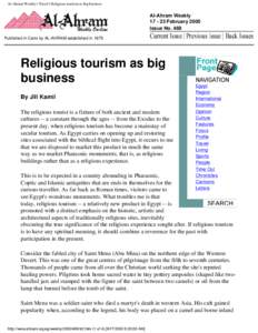 Al-Ahram Weekly | Travel | Religious tourism as big business