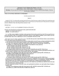 Document: Final Rule, Register Page Number: 26 IR 1899 Source: March 1, 2003, Indiana Register, Volume 26, Number 6 Disclaimer: This document was created from the files used to produce the official CD-ROM Indiana Registe