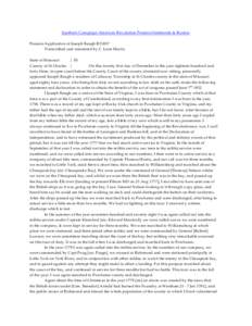 Southern Campaign American Revolution Pension Statements & Rosters Pension Application of Joseph Baugh R21837 Transcribed and annotated by C. Leon Harris State of Missouri } SS County of St Charles }