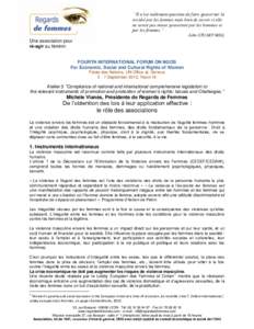 “Il n’est nullement question de faire gouverner la société par les femmes mais bien de savoir si elle ne serait pas mieux gouvernée par les hommes et par les femmes.” John STUART MILL