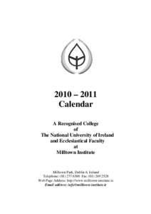 Education in Ireland / Licentiate / Education in the Republic of Ireland / Milltown Institute of Theology and Philosophy / National University of Ireland