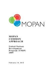 M O PA N COMMON APPROACH United Nations Development Program (UNDP)