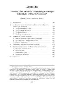 Religion and politics / Separation of church and state in the United States / United States law / Establishment Clause / Everson v. Board of Education / Free Exercise Clause / Michael W. McConnell / Abington School District v. Schempp / Sherbert v. Verner / Separation of church and state / Law / First Amendment to the United States Constitution