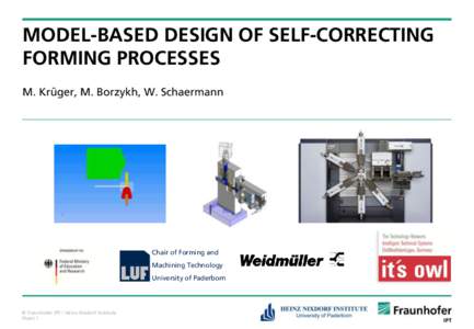 MODEL-BASED DESIGN OF SELF-CORRECTING FORMING PROCESSES M. Krüger, M. Borzykh, W. Schaermann Chair of Forming and Machining Technology