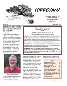 TORREYANA The docent newsletter for TORREY PINES STATE NATURAL RESERVE Issue 341