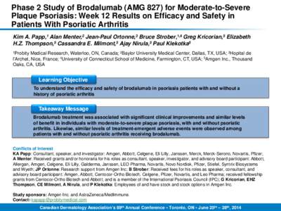 The COMET Trial:  Clinical Results in Moderate to Severe RA