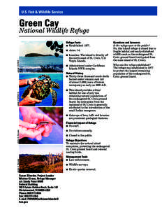 U.S. Fish & Wildlife Service  Green Cay National Wildlife Refuge ■