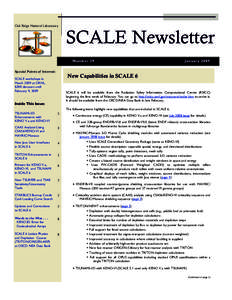 Number 39 Oak Ridge National Laboratory Oak Ridge National Laboratory SCALE Newsletter Number