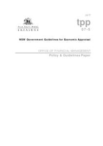 tpp07-5 - NSW Government Guidelines for Economic Appraisal