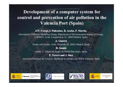 Development of a computer system for control and prevention of air pollution in the Valencia Port �ain