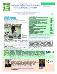 Boletín Electrónico de la  Academia Colombiana de Ciencias Exactas, Físicas y Naturales Medio semanal de divulgación de la Academia 