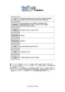 ZOOLOGICAL SCIENCE 17: 527– [removed])  © 2000 Zoological Society of Japan