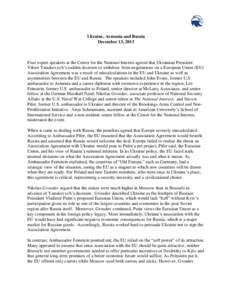 Nikolas Gvosdev / Serzh Sargsyan / Post-Soviet states / European Union Association Agreement / Government / Politics of Ukraine / Viktor Yanukovych