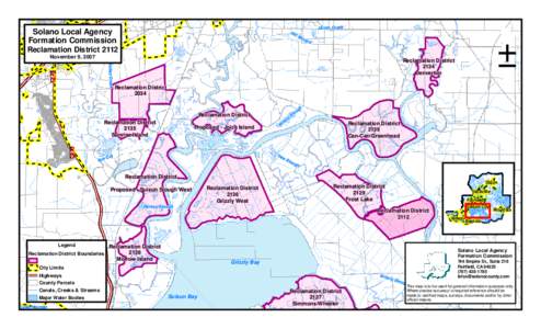 ¦ ¨ § Solano Local Agency Formation Commission Reclamation District 2112