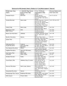 Microsoft Word - AZ BLM Wilderness 100K Map Reference List.doc