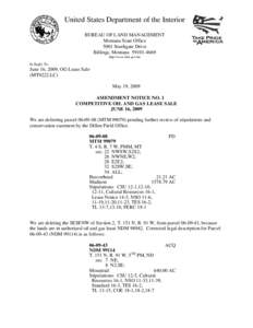 United States Department of the Interior BUREAU OF LAND MANAGEMENT Montana State Office 5001 Southgate Drive Billings, Montana[removed]http://www.blm.gov/mt