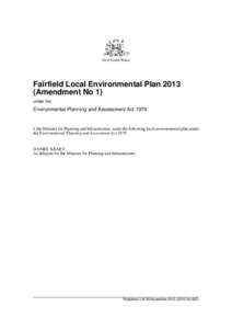 New South Wales  Fairfield Local Environmental Plan[removed]Amendment No 1) under the