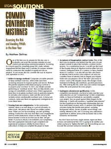 legalSOLUTIONS  Common Contractor Mistakes Assessing the Risk