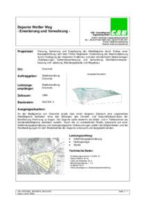 Deponie Weißer Weg - Erweiterung und Verwahrung D[removed]Chemnitz • Jagdschänkenstraße 52 Tel.: +[removed]4228 • Fax: +[removed]4311