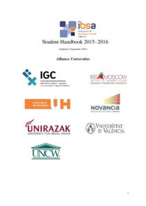 Student Handbook 2015–2016 (Updated 1 SeptemberAlliance Universities  i