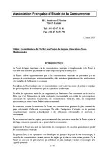 Association Française d’Etude de la Concurrence 111, boulevard Péreire[removed]PARIS Tel : [removed]Fax : [removed] mai 2007