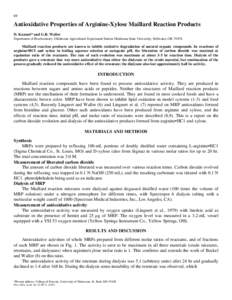 Antioxidative Properties of Arginine-Xylose Maillard Reaction Products