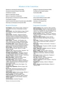 CONSORTIUM POUR LA RECHERCHE ECONOMIQUE EN AFRIQUE  20 years of capacity building in Africa Members of the Consortium Department for International Development (DFID)