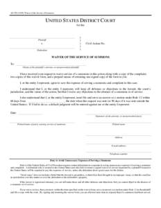 Waiver of the Service of Summons