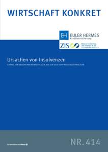 WIRTSCHAFT KONKRET  Ursachen von Insolvenzen