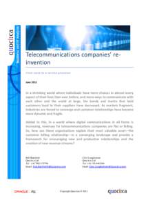 Telecommunications companies’ re-invention