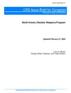 North Korea's Nuclear Weapons Program