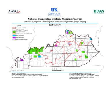 National Cooperative Geologic Mapping Program STATEMAP Component: States compete for Federal matching funds for geologic mapping KENTUCKY  Legend