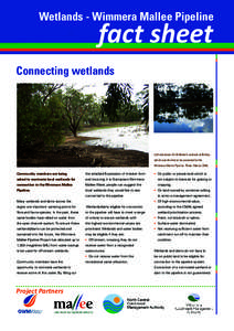 Wetlands - Wimmera Mallee Pipeline  fact sheet Connecting wetlands
