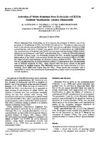 495  Biochem. J,Printed in Great Britain  Activation of Nitrite Reductase from Escherichia coli K12 by