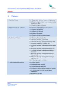 Environmental Cleaning Standard Operating Procedures ModuleFixtures