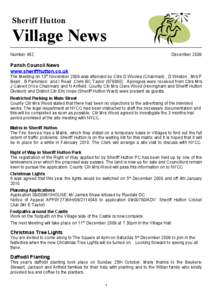 Sheriff Hutton  Village News Number 482  December 2009