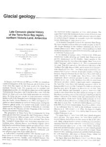 Glacial geology Late Cenozoic glacial history of the Terra Nova Bay region, northern Victoria Land, Antarctica GIUSEPPE OROMBELLI