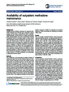 Availability of outpatient methadone maintenance