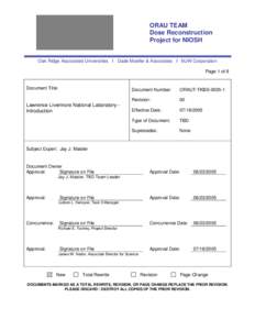 ORAU TEAM Dose Reconstruction Project for NIOSH Oak Ridge Associated Universities I Dade Moeller & Associates I MJW Corporation Page 1 of 8