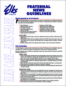 FRATERNAL NEWS GUIDELINES the