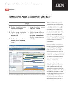 IBM Maximo Asset Management Scheduler
