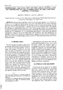 Morphology and Evolution of the Larval Maxilla and Its Importance in the Classification of the Sabethini (Diptera: Culicidae).