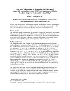 Physical oceanography / Marine geology / Fishing industry / Seamount / Bottom trawling / Coral reef / Guyot / Trawling / Graveyard Seamounts / Fishing / Oceanography / Fisheries