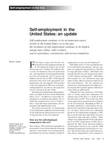 Self-employment in the United States: an update