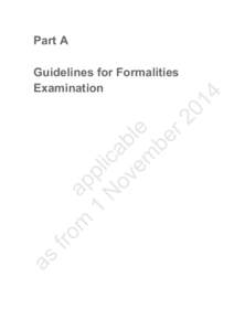 Part A: Guidelines for Formalities Examination