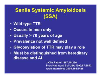 Definition of Amyloidosis